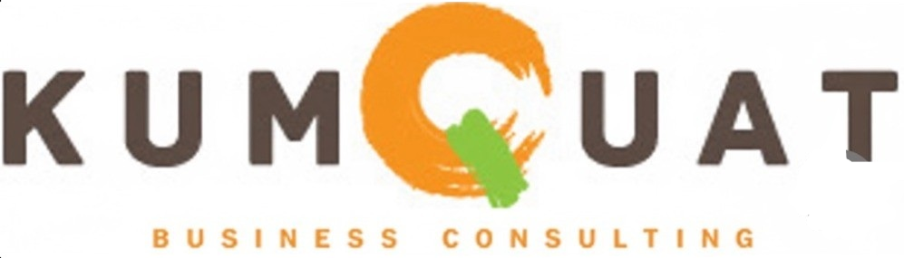 Abstract logo with orange circle and green brushstroke.