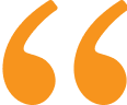 Orange quotation marks on black background.