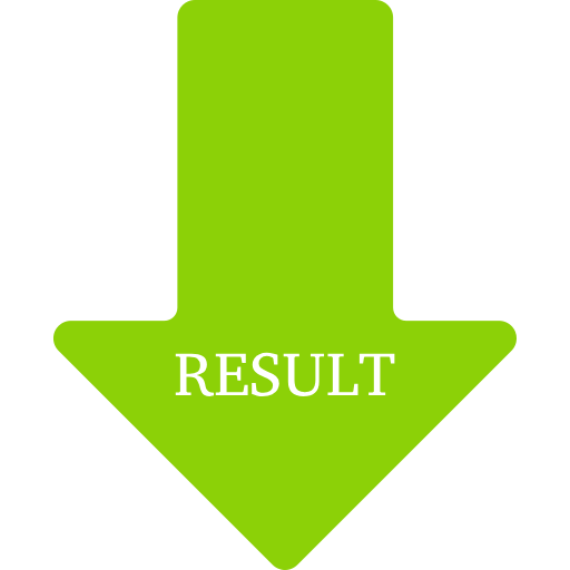 Green downward arrow with the word RESULT inside.